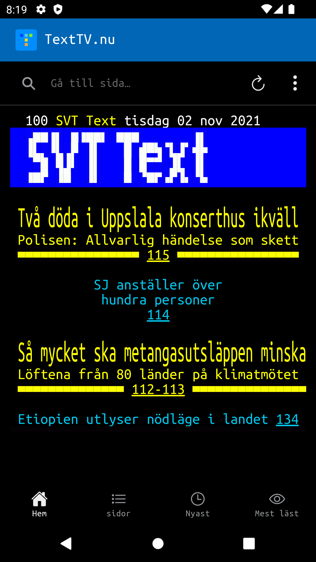 Text Tv-App För Android